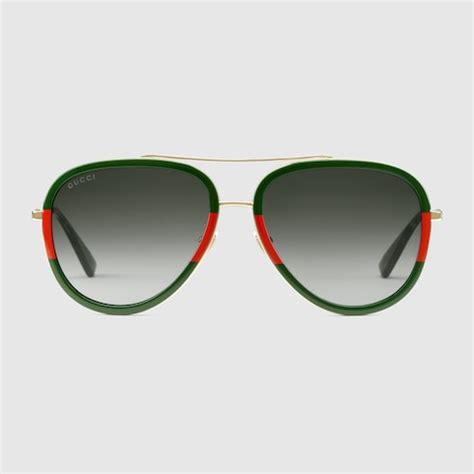 gucci pilotensonnenbrille|Gucci Pilotensonnenbrille aus Metall.